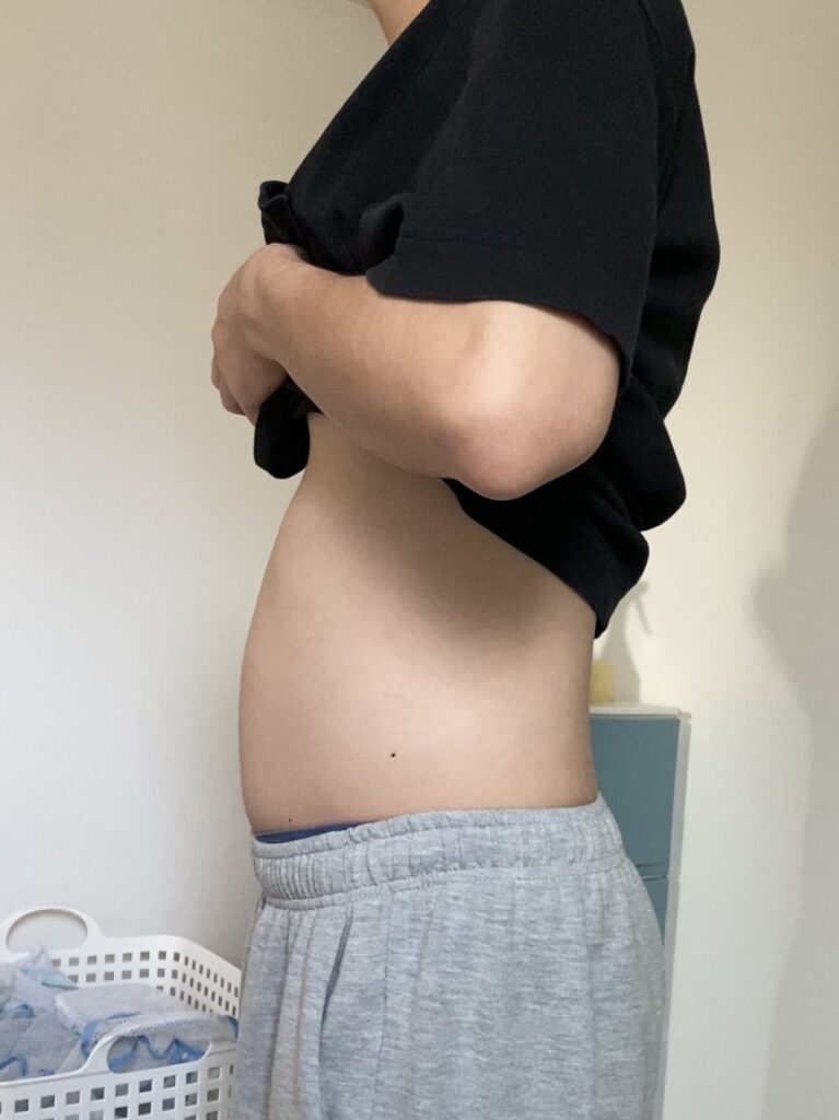 Body shape before riding an exercise bike