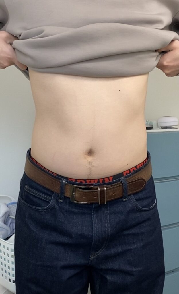 毎日30分ウォーキングをする前の体型(検証結果を示すため)