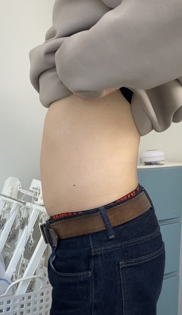 毎日30分ウォーキングをする前の体型(検証結果を示すため)