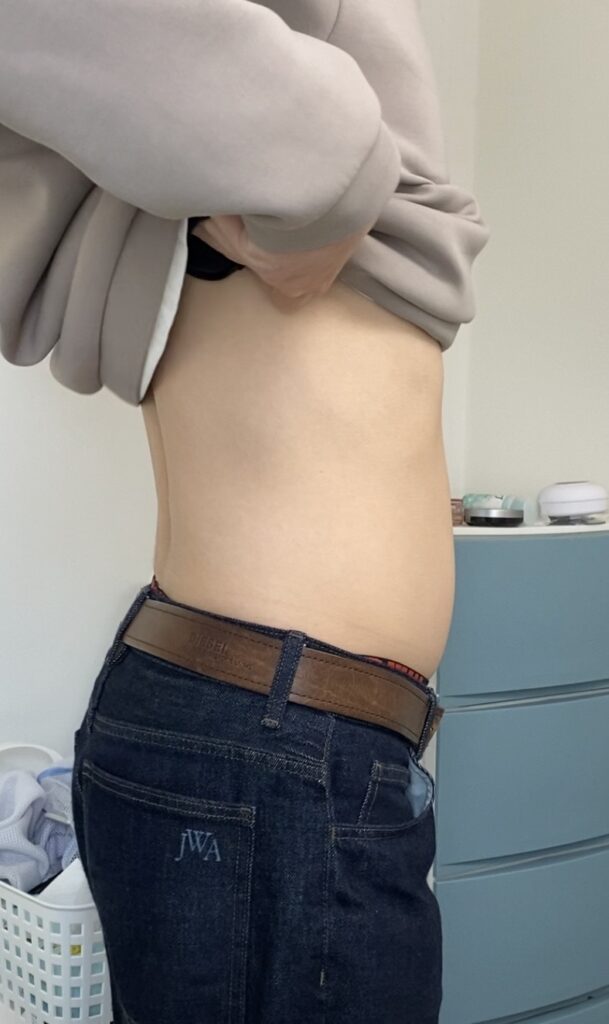 毎日30分ウォーキングをする前の体型(検証結果を示すため)