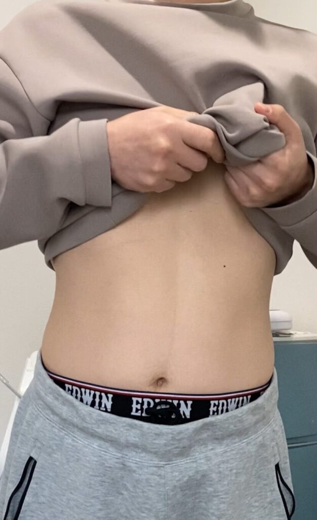 毎日30分ウォーキングした結果の体型(検証結果を示すため)