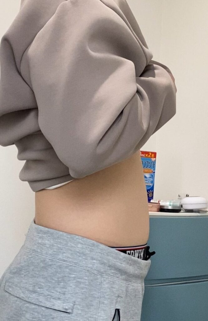 毎日30分ウォーキングした結果の体型(検証結果を示すため)